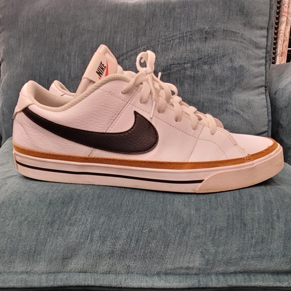 Nike Court Legacy “White/Black-Desert Ochre” Shoes CU4150 102 Men Sz 11